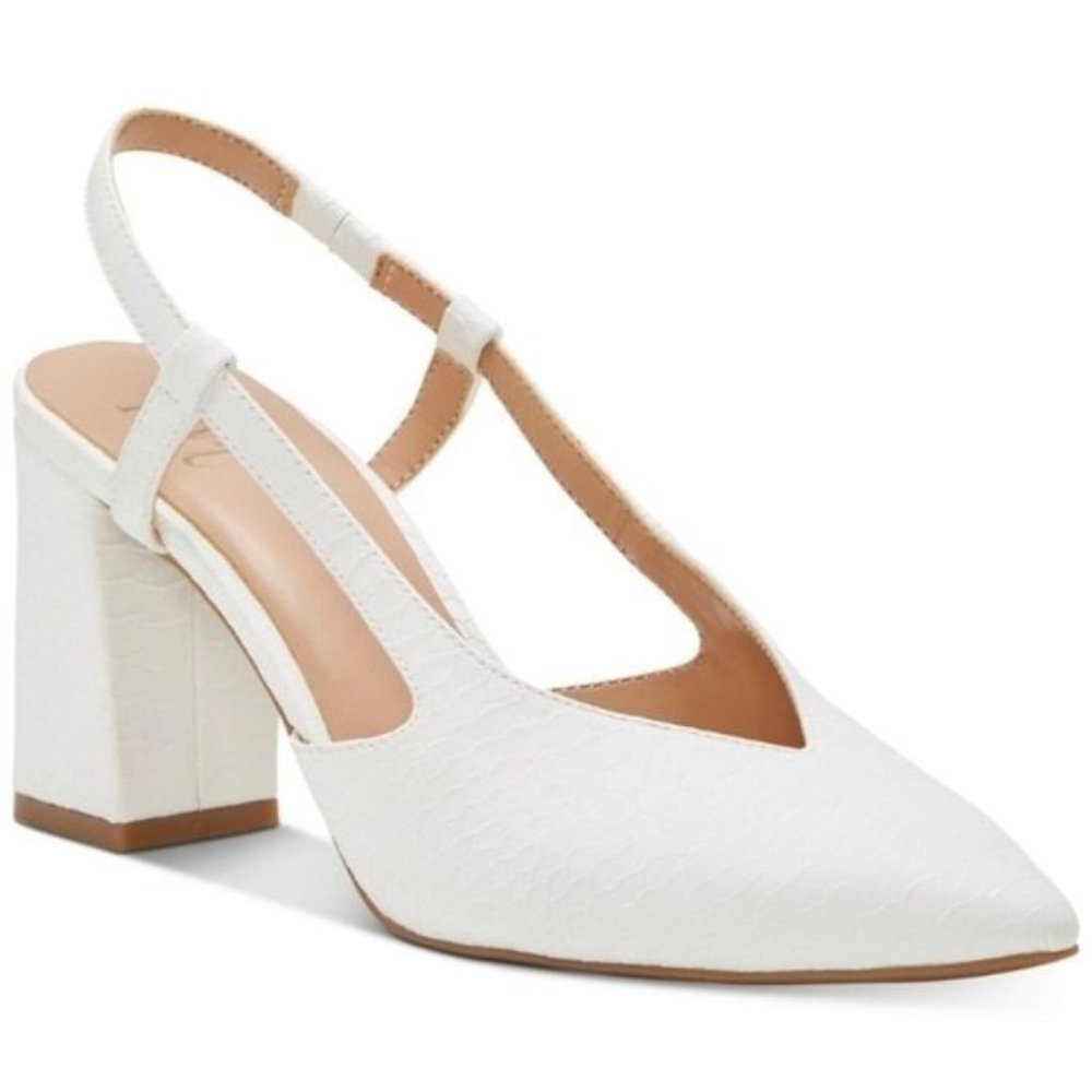 INC International Concepts Brelina Slingback Heel White Block
